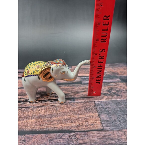 VTG Porcelain Elephant Figurine Good Luck Indian Thai Decor Symbolic Statue - Picture 6 of 11